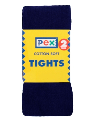 Super Soft Cotton Rich Tights 2 pack - Navy (Yrs 1 - 2)